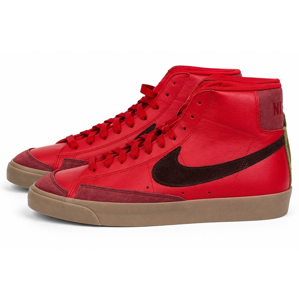 Nike Blazer Mid 77 Vintage Mens 12 Red Leather High Top Shoes FZ4039-687
